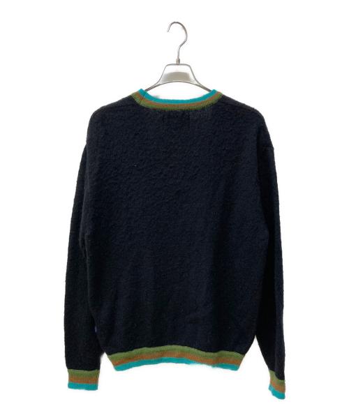AWAKE（アウェイク）AWAKE (アウェイク) STRIPED MOHAIR SLEEVE CARDIGAN/ニットカーディガン ブラック サイズ:Ⅿの古着・服飾アイテム