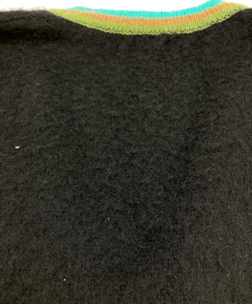 AWAKE（アウェイク）AWAKE (アウェイク) STRIPED MOHAIR SLEEVE CARDIGAN/ニットカーディガン ブラック サイズ:Ⅿの古着・服飾アイテム