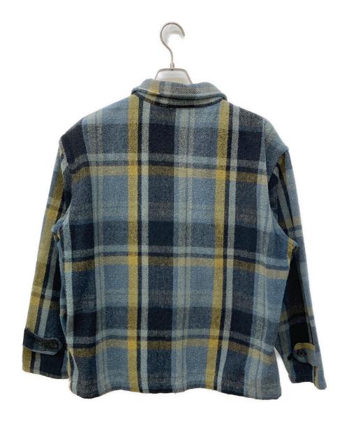 sports wear（スポーツウェア）sports wear (スポーツウェア) ブロックチェックジップジャケット ブルー サイズ:Lの古着・服飾アイテム