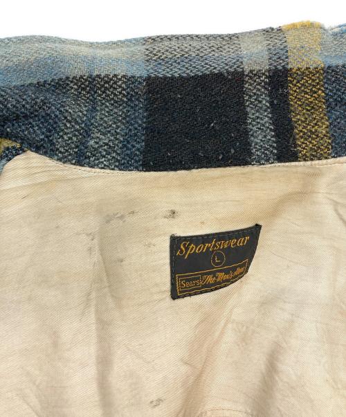 sports wear（スポーツウェア）sports wear (スポーツウェア) ブロックチェックジップジャケット ブルー サイズ:Lの古着・服飾アイテム