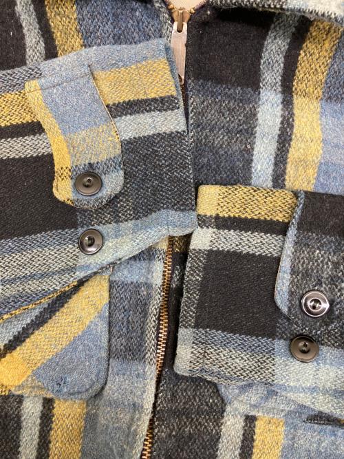 sports wear（スポーツウェア）sports wear (スポーツウェア) ブロックチェックジップジャケット ブルー サイズ:Lの古着・服飾アイテム