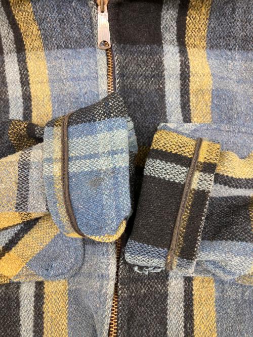 sports wear（スポーツウェア）sports wear (スポーツウェア) ブロックチェックジップジャケット ブルー サイズ:Lの古着・服飾アイテム