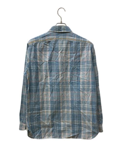 POLO RALPH LAUREN（ポロ・ラルフローレン）POLO RALPH LAUREN (ポロ・ラルフローレン) インド綿チェックシャツ ブルー サイズ:Mの古着・服飾アイテム