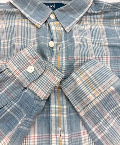 POLO RALPH LAUREN（ポロ・ラルフローレン）POLO RALPH LAUREN (ポロ・ラルフローレン) インド綿チェックシャツ ブルー サイズ:Mの古着・服飾アイテム