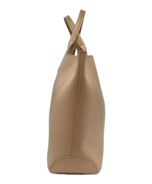 LONGCHAMP（ロンシャン）LONGCHAMP (ロンシャン) リバーシブルレザートートバッグ ベージュ×レッドの古着・服飾アイテム