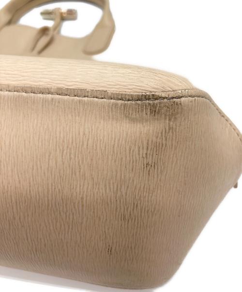 LONGCHAMP（ロンシャン）LONGCHAMP (ロンシャン) リバーシブルレザートートバッグ ベージュ×レッドの古着・服飾アイテム