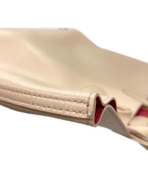 LONGCHAMP（ロンシャン）LONGCHAMP (ロンシャン) リバーシブルレザートートバッグ ベージュ×レッドの古着・服飾アイテム