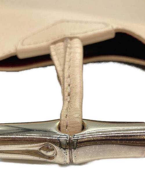 LONGCHAMP（ロンシャン）LONGCHAMP (ロンシャン) リバーシブルレザートートバッグ ベージュ×レッドの古着・服飾アイテム