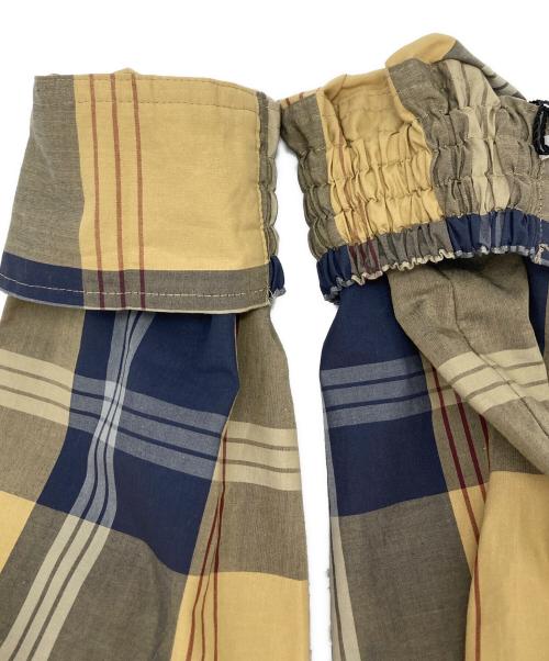 HERENCIA（ヘレンチア）HERENCIA (ヘレンチア) フリルブラウス イエロー×ネイビー サイズ:38 未使用品の古着・服飾アイテム