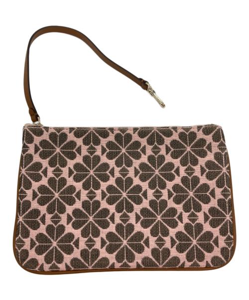 Kate Spade（ケイトスペード）Kate Spade (ケイトスペード) スペードフラワージャカードストライプエブリシングラージトート/トートバッグ ピンクの古着・服飾アイテム