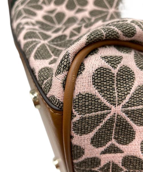 Kate Spade（ケイトスペード）Kate Spade (ケイトスペード) スペードフラワージャカードストライプエブリシングラージトート/トートバッグ ピンクの古着・服飾アイテム