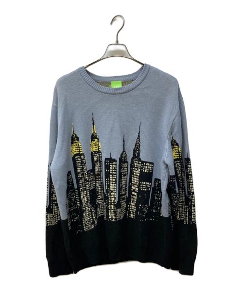 HUF（ハフ）HUF (ハフ) SKYLINE CREW SWEATER ブルー サイズ:XLの古着・服飾アイテム