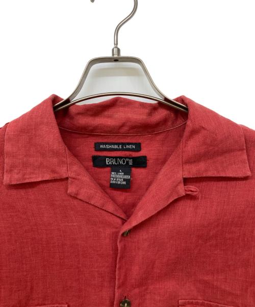 BRUNO（ブルーノ）BRUNO (ブルーノ) オープンカラーシャツ レッド サイズ:Ｌの古着・服飾アイテム