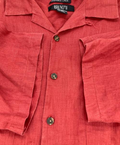 BRUNO（ブルーノ）BRUNO (ブルーノ) オープンカラーシャツ レッド サイズ:Ｌの古着・服飾アイテム