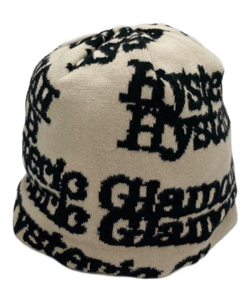 Hysteric Glamour（ヒステリックグラマー）Hysteric Glamour (ヒステリックグラマー) ロゴビーニー アイボリー×ブラックの古着・服飾アイテム