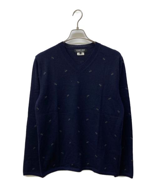 COMME des GARCONS HOMME DEUX（コムデギャルソン オム ドゥ）COMME des GARCONS HOMME DEUX (コムデギャルソン オム ドゥ) Vネックニット ネイビー サイズ:Lの古着・服飾アイテム
