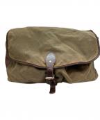 BILLYKIRKビリーカーク）の古着「レザー切替メッセンジャーバッグ」｜ブラウン×カーキ