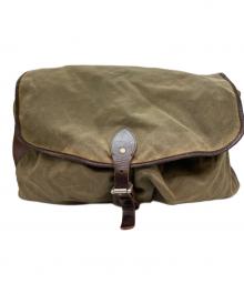 BILLYKIRK（ビリーカーク）の古着「レザー切替メッセンジャーバッグ」｜ブラウン×カーキ