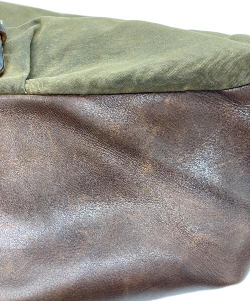 BILLYKIRK（ビリーカーク）BILLYKIRK (ビリーカーク) レザー切替メッセンジャーバッグ ブラウン×カーキの古着・服飾アイテム