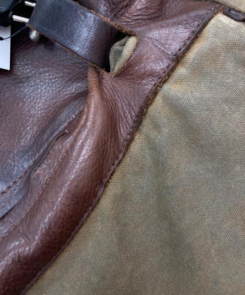 BILLYKIRK（ビリーカーク）BILLYKIRK (ビリーカーク) レザー切替メッセンジャーバッグ ブラウン×カーキの古着・服飾アイテム