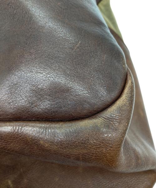 BILLYKIRK（ビリーカーク）BILLYKIRK (ビリーカーク) レザー切替メッセンジャーバッグ ブラウン×カーキの古着・服飾アイテム