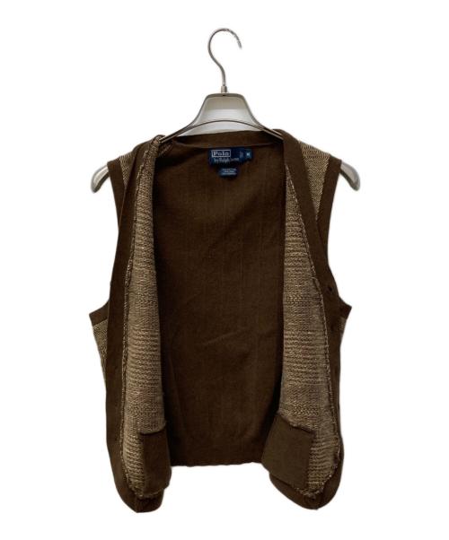 POLO RALPH LAUREN（ポロ・ラルフローレン）POLO RALPH LAUREN (ポロ・ラルフローレン) リネンカシミヤニットベスト ブラウン サイズ:Ⅿの古着・服飾アイテム