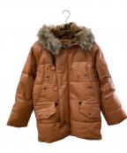 FREEDOMフリーダム）の古着「レザーダウンジャケット」｜ブラウン