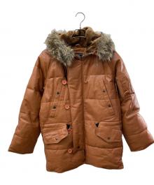 FREEDOM（フリーダム）の古着「レザーダウンジャケット」｜ブラウン