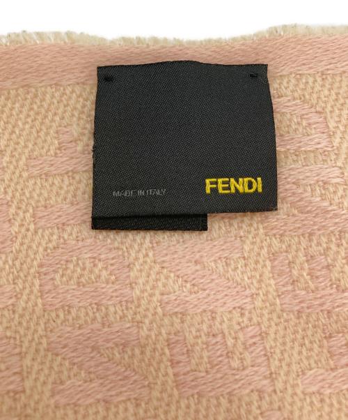 FENDI（フェンディ）FENDI (フェンディ) エンブロイダリーマフラー ピンクの古着・服飾アイテム