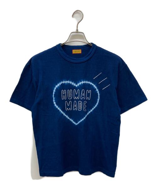 HUMAN MADE（ヒューマンメイド）HUMAN MADE (ヒューマンメイド) 染めタイダイロゴTシャツ インディゴ サイズ:Mの古着・服飾アイテム