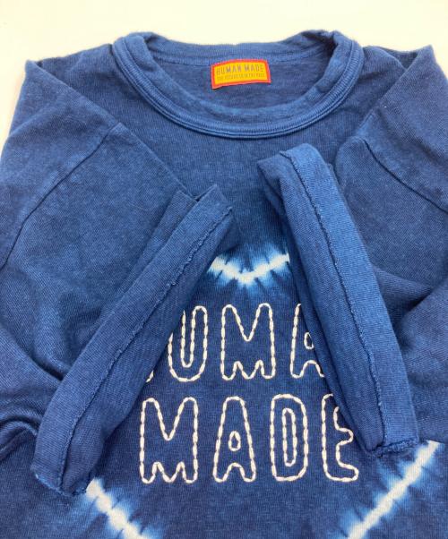 HUMAN MADE（ヒューマンメイド）HUMAN MADE (ヒューマンメイド) 染めタイダイロゴTシャツ インディゴ サイズ:Mの古着・服飾アイテム