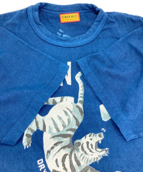 HUMAN MADE（ヒューマンメイド）HUMAN MADE (ヒューマンメイド) 染めタイガープリントTシャツ ブルー サイズ:Mの古着・服飾アイテム