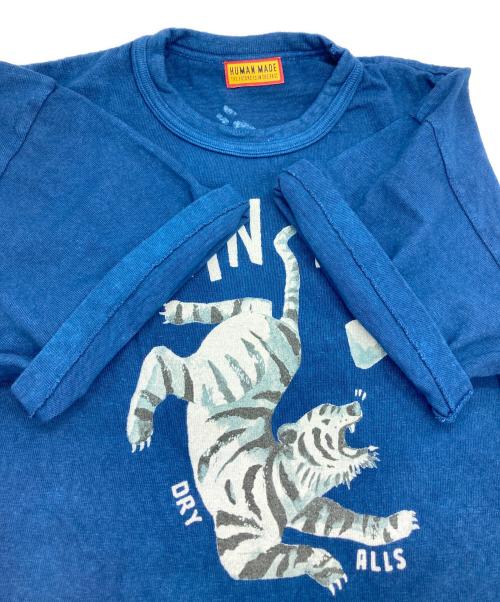 HUMAN MADE（ヒューマンメイド）HUMAN MADE (ヒューマンメイド) 染めタイガープリントTシャツ ブルー サイズ:Mの古着・服飾アイテム