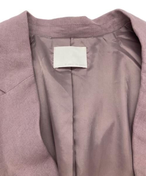 la peau de gem（ラポドゥジェム）la peau de gem (ラポドゥジェム) リネンブレンドジャケット パープル サイズ:FREEの古着・服飾アイテム