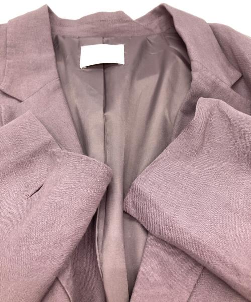 la peau de gem（ラポドゥジェム）la peau de gem (ラポドゥジェム) リネンブレンドジャケット パープル サイズ:FREEの古着・服飾アイテム