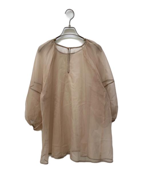 acka（エーシーケーエー）acka (エーシーケーエー) puffy sheer blouse/シアーブラウス ベージュ サイズ:FREEの古着・服飾アイテム