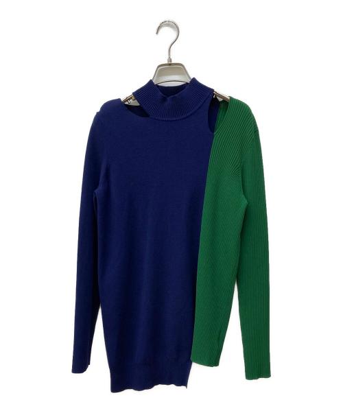 UN3D.（アンスリード）UN3D. (アンスリード) デザインニット ネイビー サイズ:Fの古着・服飾アイテム