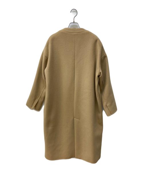 ENFOLD（エンフォルド）ENFOLD (エンフォルド) ソフトリバーノーカラーコート ベージュ サイズ:38の古着・服飾アイテム
