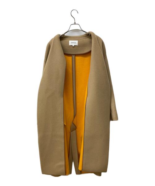 ENFOLD（エンフォルド）ENFOLD (エンフォルド) ソフトリバーノーカラーコート ベージュ サイズ:38の古着・服飾アイテム