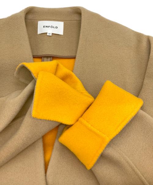ENFOLD（エンフォルド）ENFOLD (エンフォルド) ソフトリバーノーカラーコート ベージュ サイズ:38の古着・服飾アイテム
