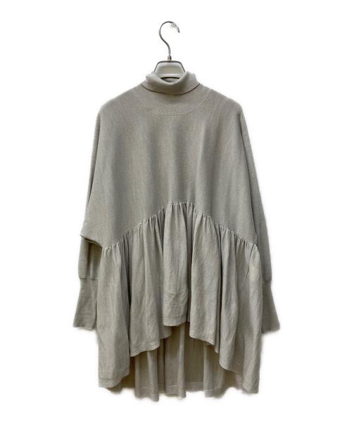 Curensology（カレンソロジー）Curensology (カレンソロジー) ニットブラウス ベージュ サイズ:FREEの古着・服飾アイテム