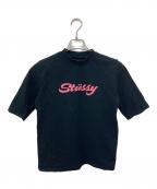 stussyステューシー）の古着「ロゴプリントTシャツ」｜ブラック