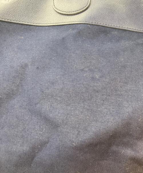 POLO RALPH LAUREN（ポロ・ラルフローレン）POLO RALPH LAUREN (ポロ・ラルフローレン) レザー切替トートバッグ ネイビーの古着・服飾アイテム