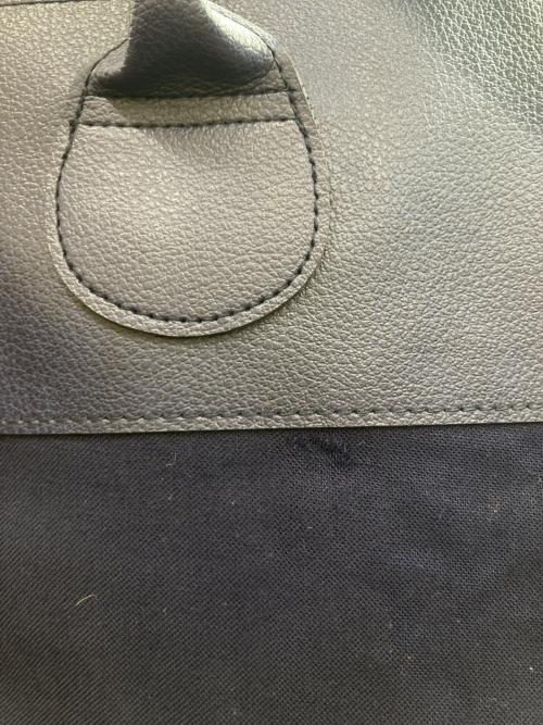 POLO RALPH LAUREN（ポロ・ラルフローレン）POLO RALPH LAUREN (ポロ・ラルフローレン) レザー切替トートバッグ ネイビーの古着・服飾アイテム