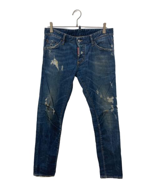 DSQUARED2（ディースクエアード）DSQUARED2 (ディースクエアード) ダメージ加工デニムパンツ インディゴ サイズ:48の古着・服飾アイテム