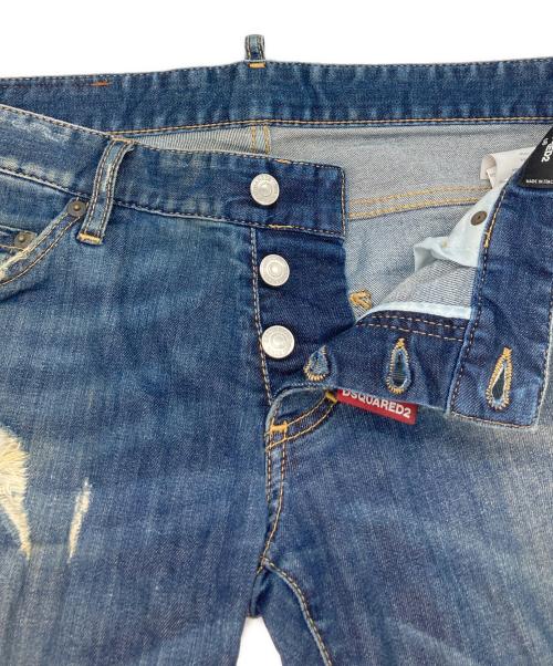 DSQUARED2（ディースクエアード）DSQUARED2 (ディースクエアード) ダメージ加工デニムパンツ インディゴ サイズ:48の古着・服飾アイテム