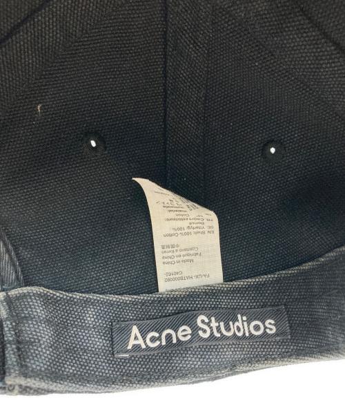 Acne studios（アクネ ストゥディオス）ACNE STUDIOS (アクネ ストゥディオス) ユーズド加工フェイスパッチキャップ ブラックの古着・服飾アイテム