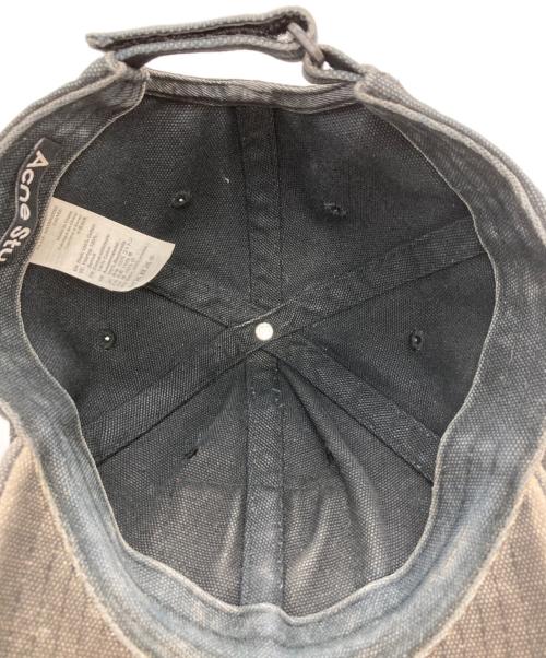 Acne studios（アクネ ストゥディオス）ACNE STUDIOS (アクネ ストゥディオス) ユーズド加工フェイスパッチキャップ ブラックの古着・服飾アイテム
