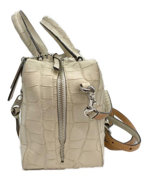 COACH（コーチ）COACH (コーチ) クロコ型押し2WAYショルダーバッグ ホワイトの古着・服飾アイテム
