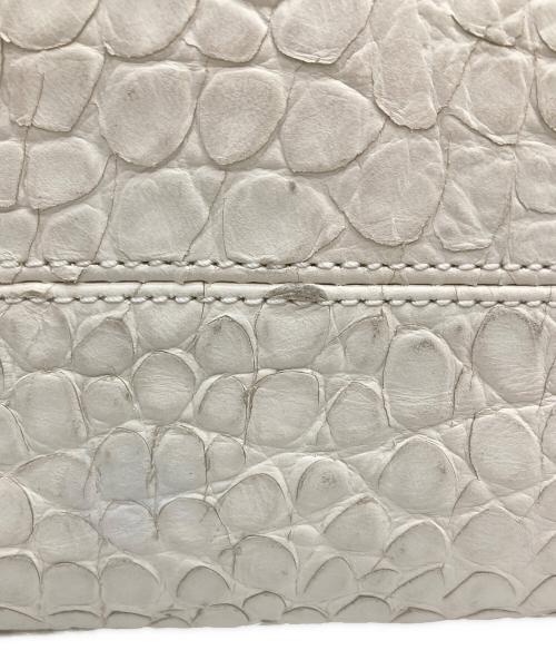 COACH（コーチ）COACH (コーチ) クロコ型押し2WAYショルダーバッグ ホワイトの古着・服飾アイテム